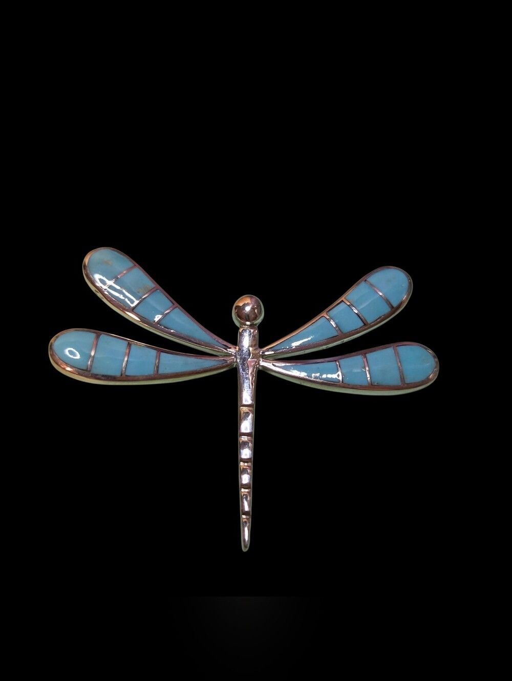 Sterling Silver Turquoise Dragonfly Pendant